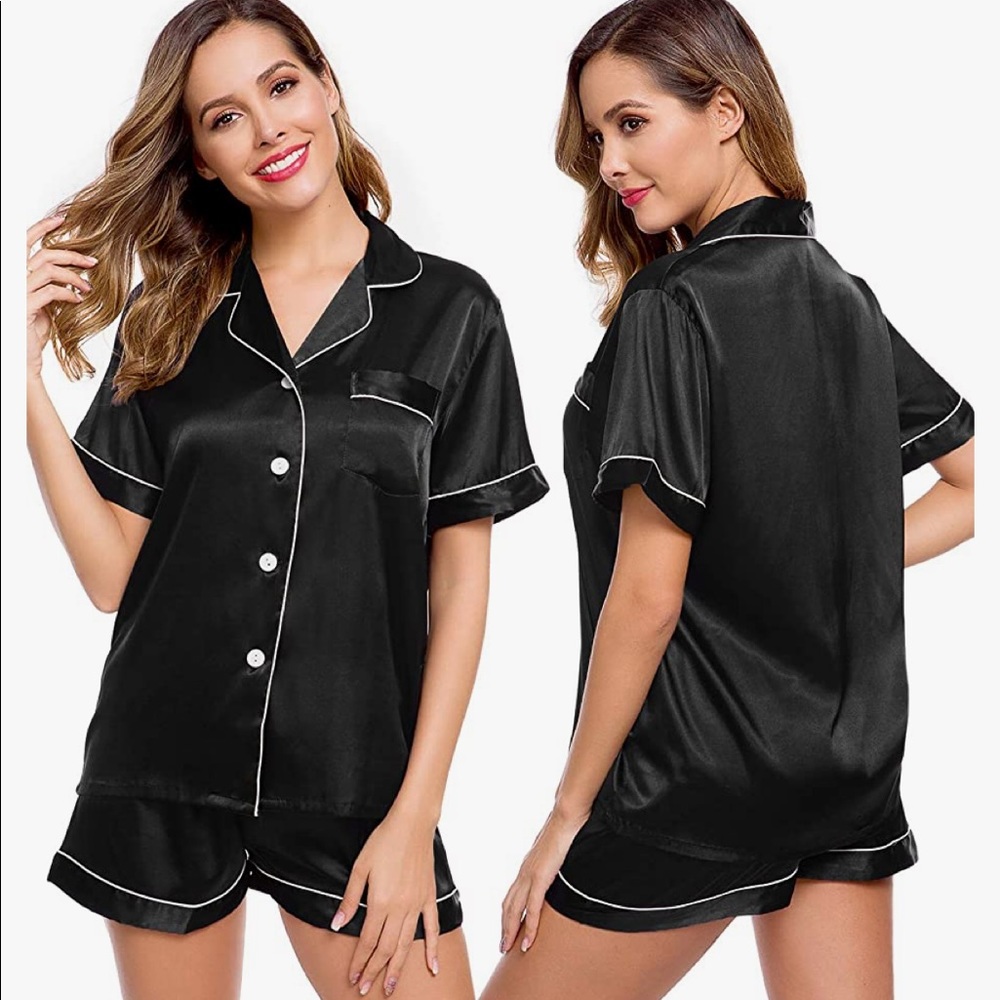 Satin Black Pajamas